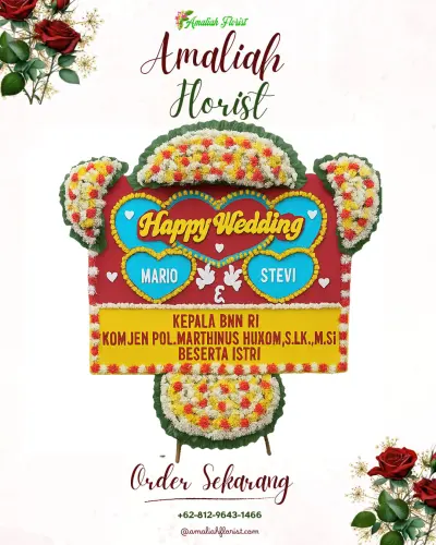 Karangan Papan Bunga Pernikahan di Cukilan